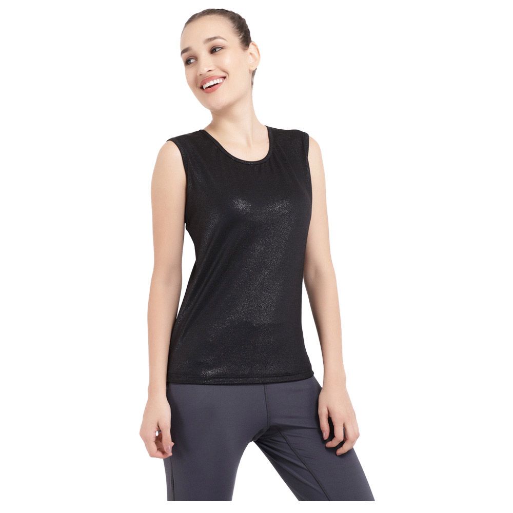 Studioactiv - Shimmer Twisty Back Tee - Black