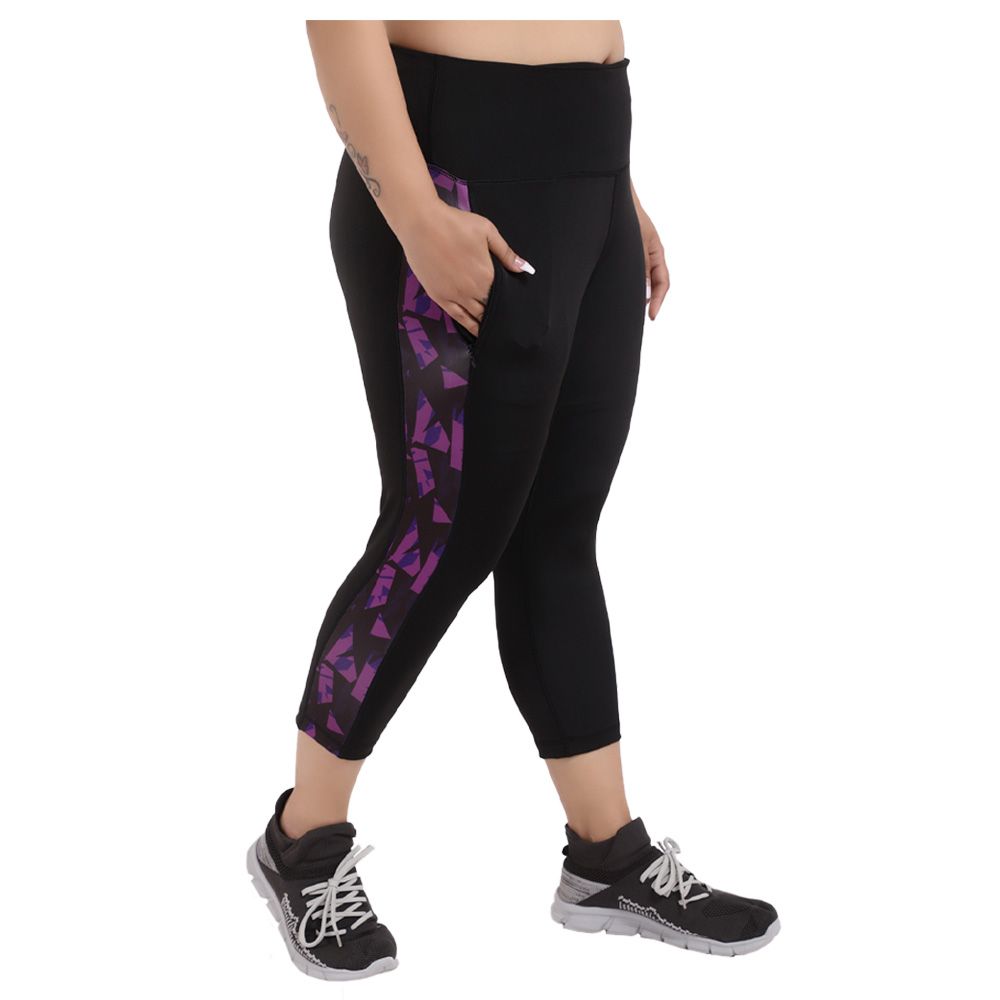 Studioactiv - Print Summer Breeze Capri Curvy - Black Purple