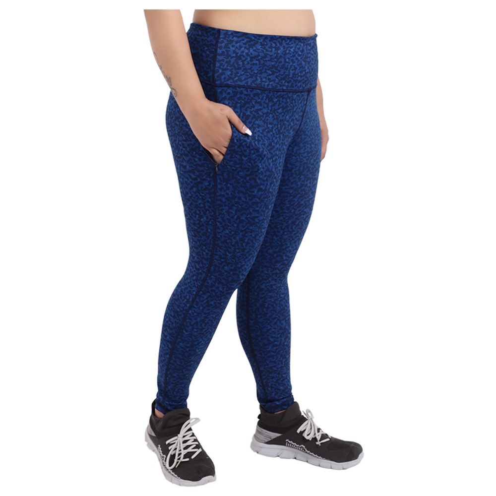 Studioactiv - Print Power Fashion Leggings Curvy - Royal Blue