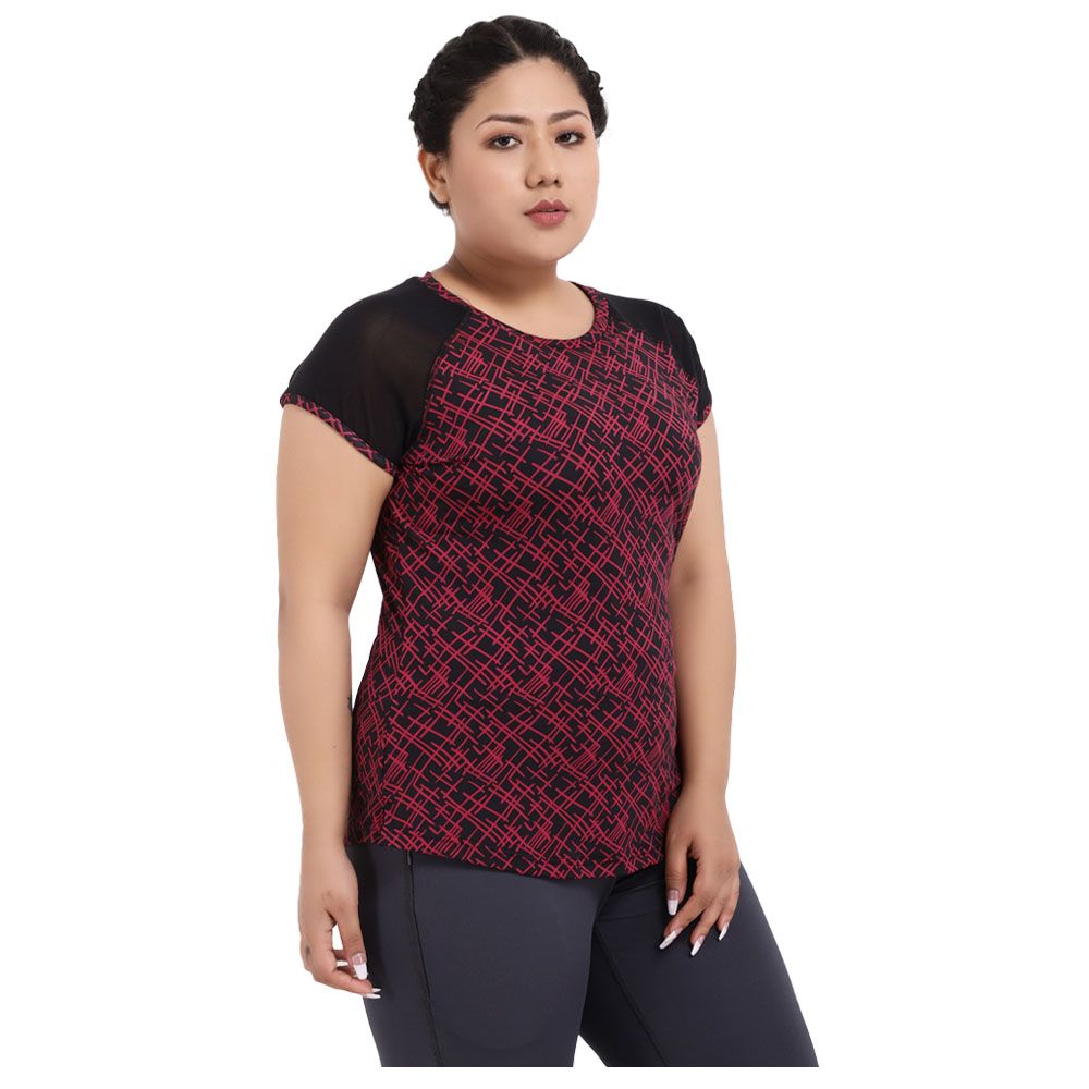 Studioactiv - Print Classy Lady Tee Curvy - Wine