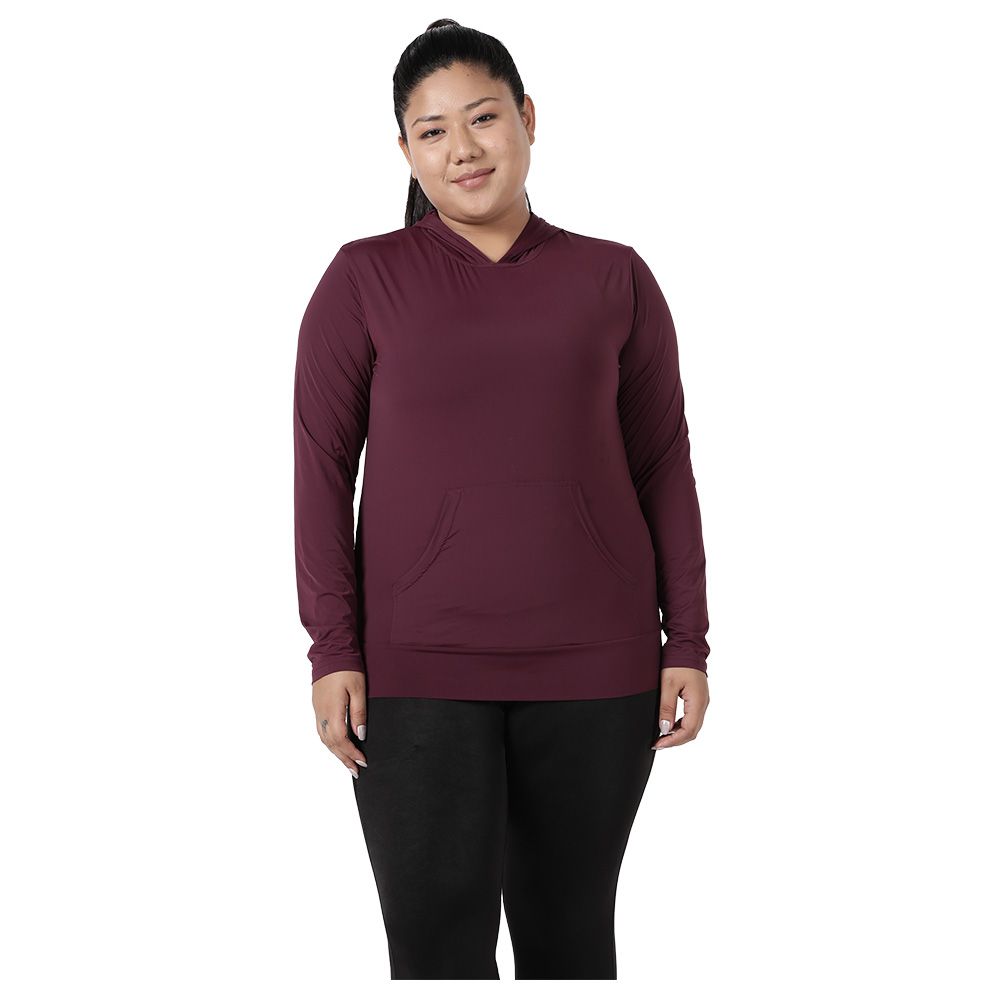 Studioactiv - Sassy Full Sleeves Hoodie Curvy - Maroon