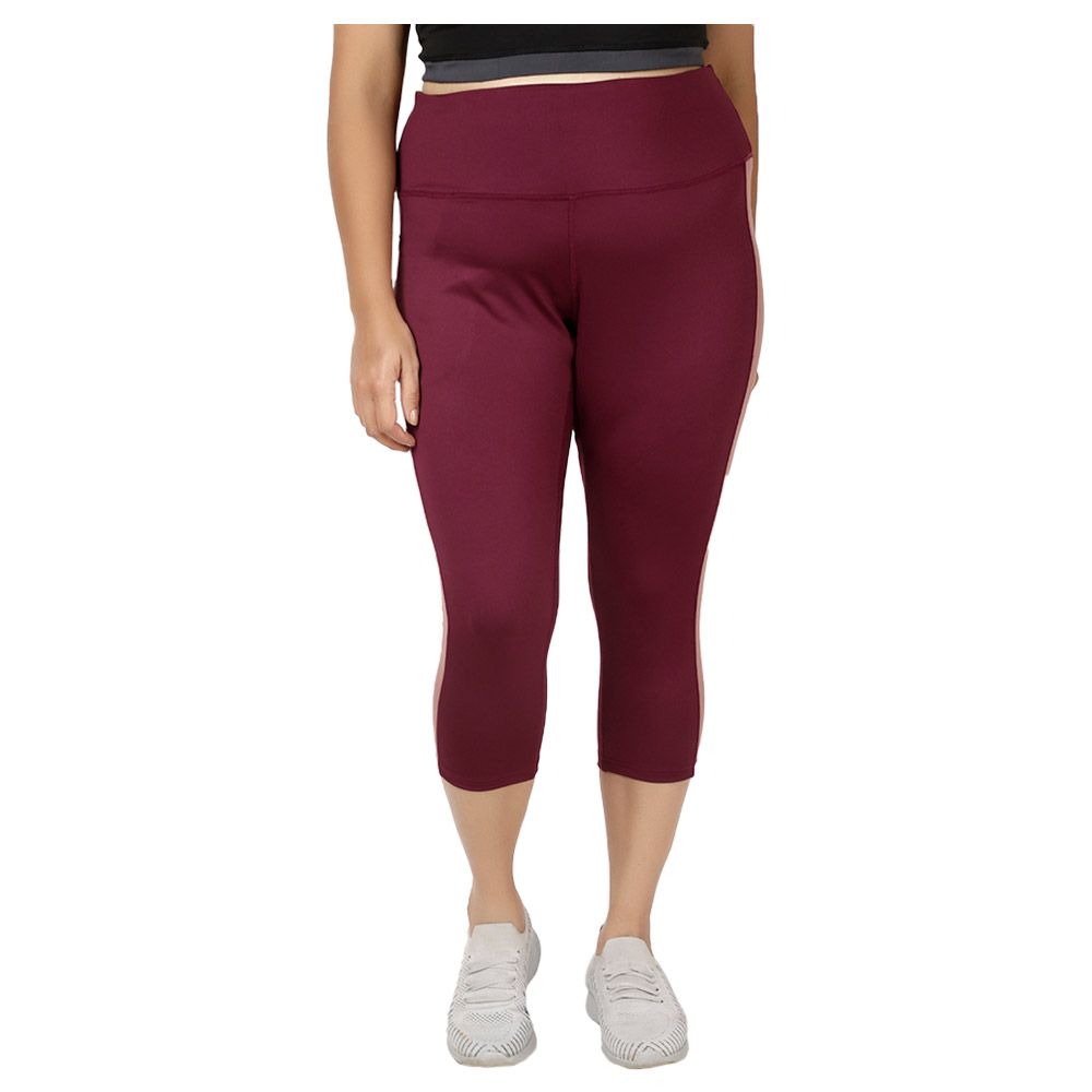 Studioactiv - Peach Summer Breeze Capri Curvy - Maroon