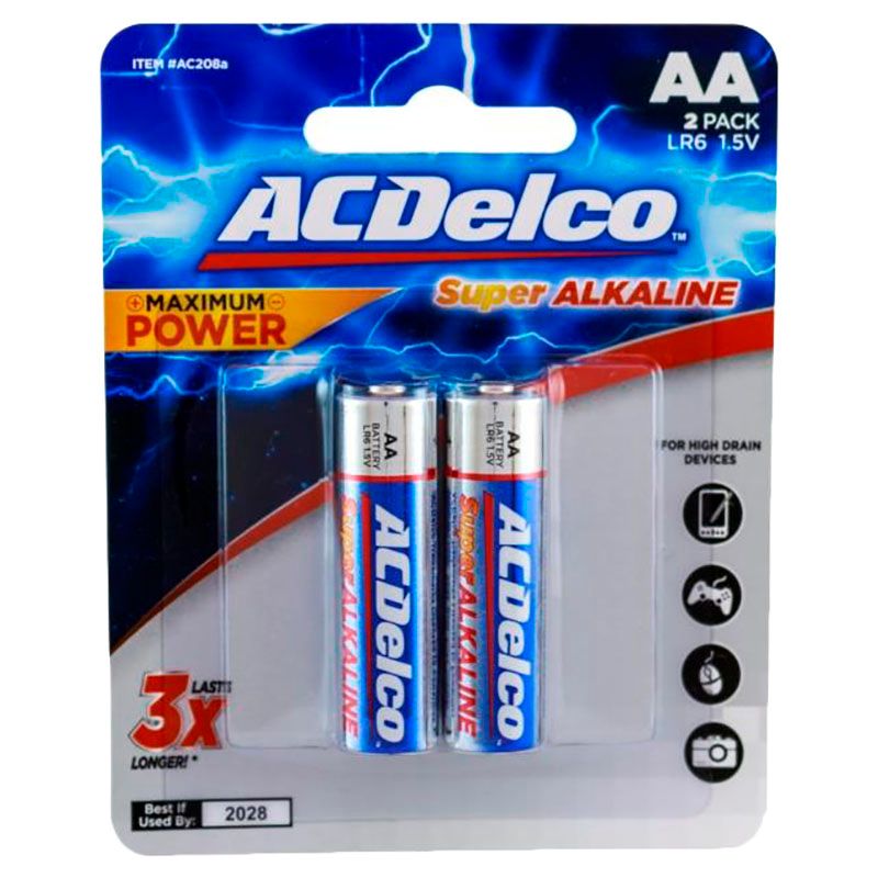 AC Delco - Alkaline Blister Card AA Battery Pack Of 2