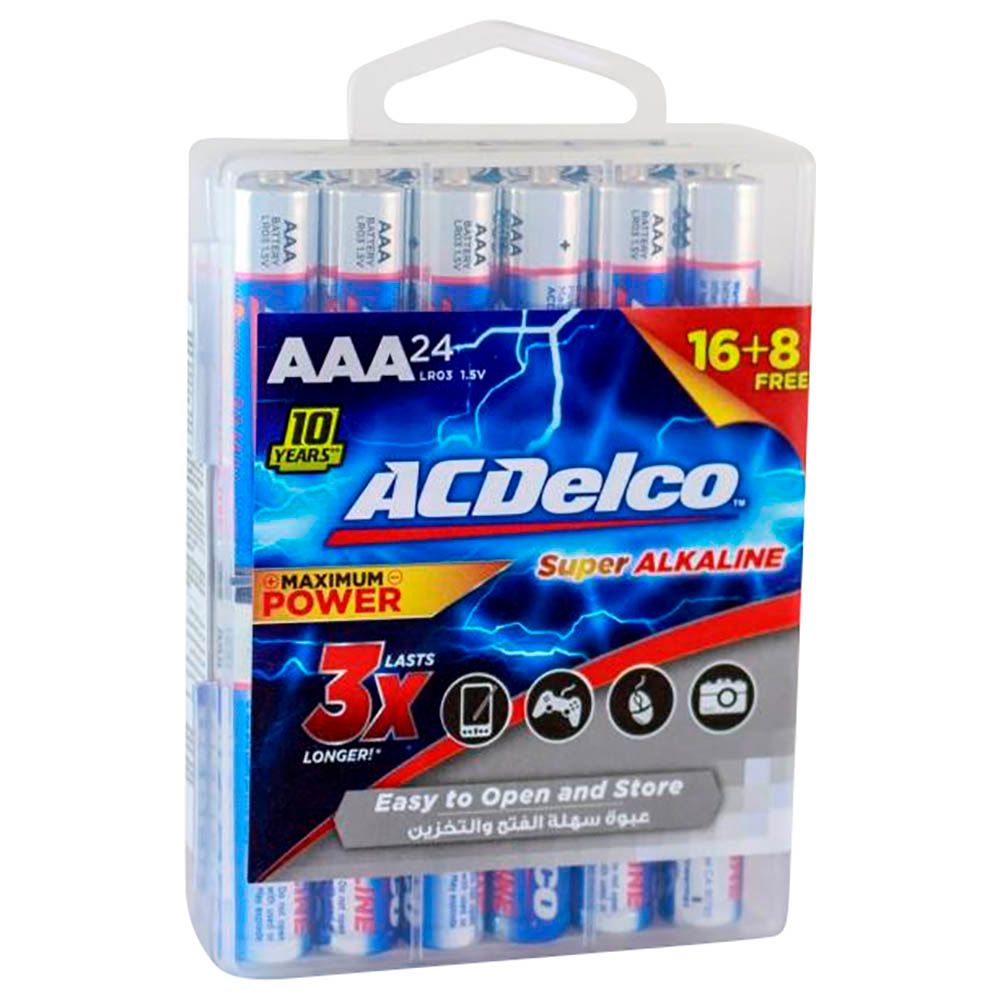 AC Delco - Alkaline Blister Card AAA Battery Pack Of 24