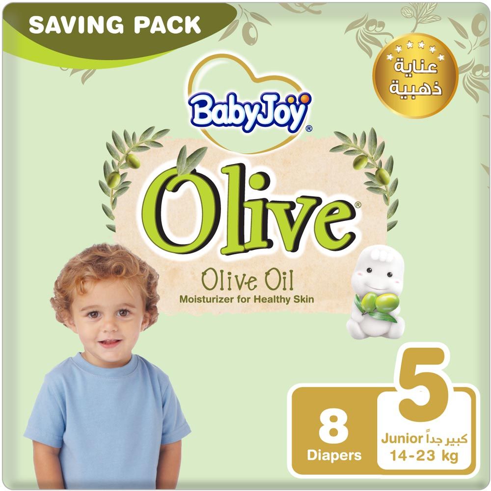 BabyJoy - Olive Diapers | Size 5 - Junior - 14-23Kg - Saving Pack - 8pcs