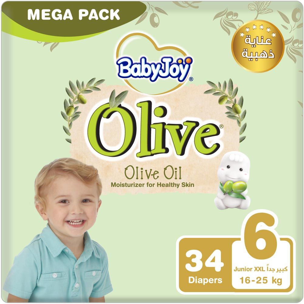 BabyJoy - Olive Diapers | Size 6 - XXL - 16+Kg - Mega Pack - 34pcs