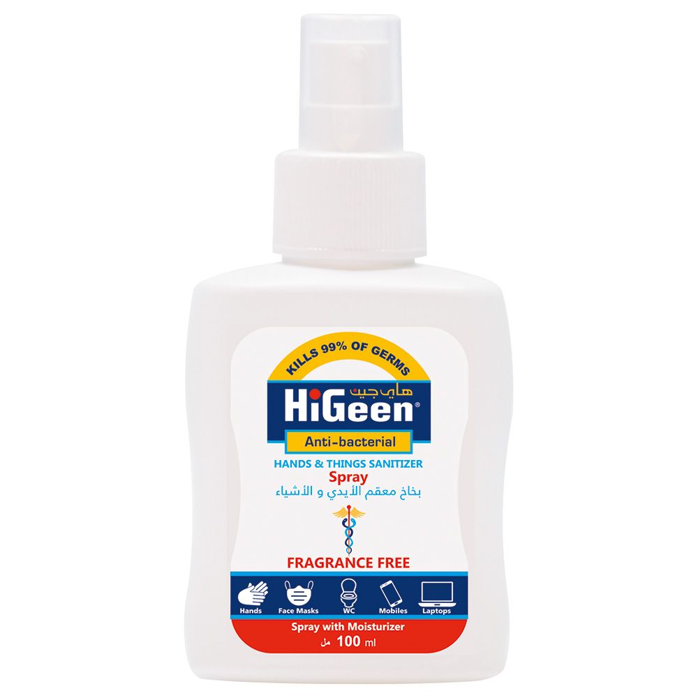 Higeen - Hand Sanitizer Spray - 100Ml - Fragrance Free