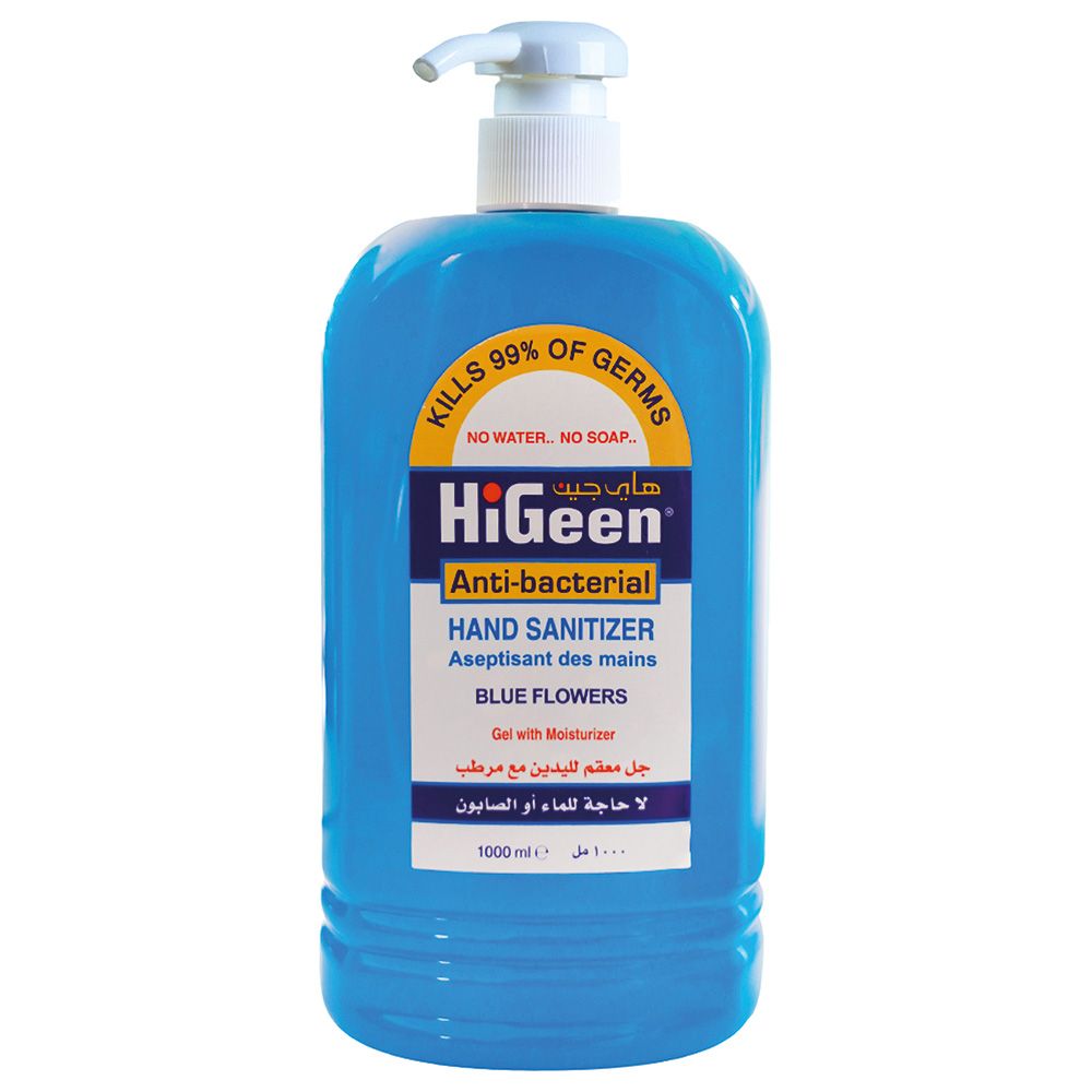 Higeen - Anti-Bacterial Hand Sanitizer Gel - 1000Ml - Blue Flower 