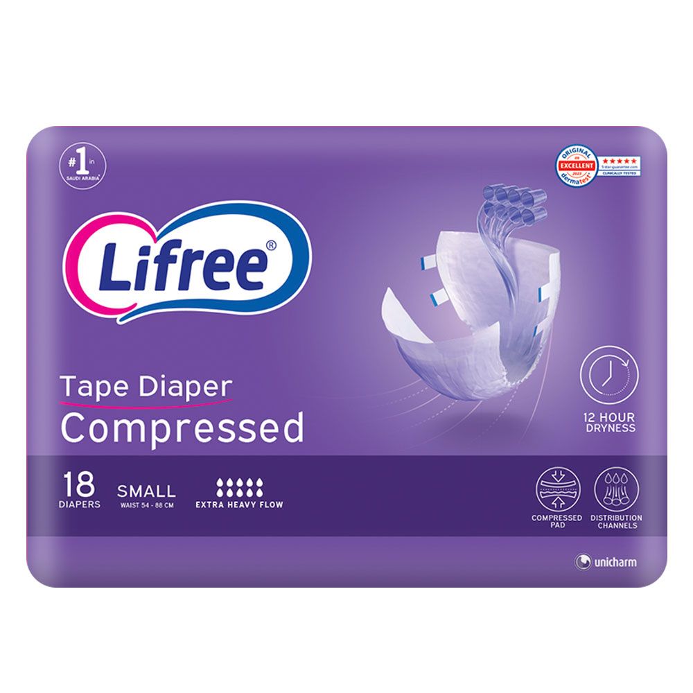 Lifree - Adult Diapers Tape 18Pcs Size 54-88 cm - Small