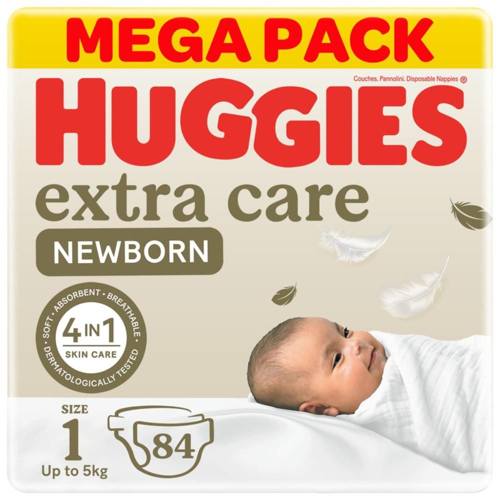 Huggies - Extra Care, Size 4, 8 -14 kg, Twin Jumbo Pack, 136 Diapers