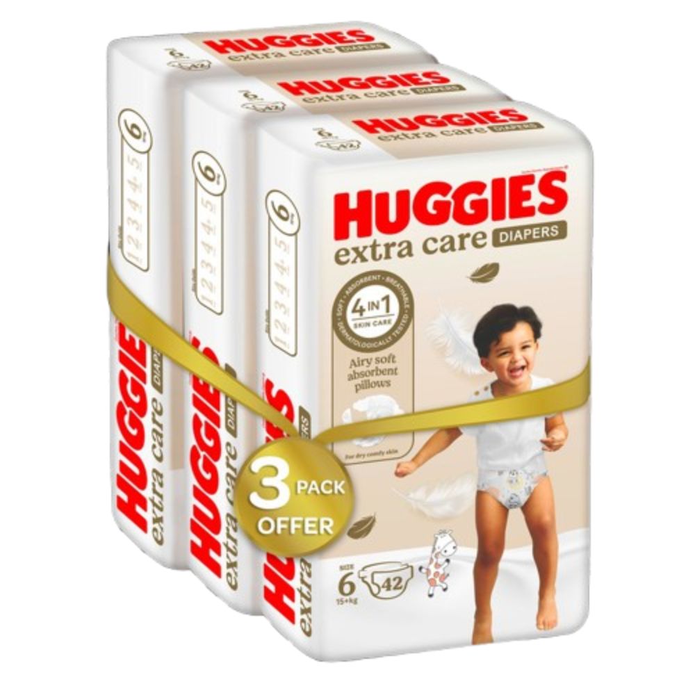 Huggies - Extra Care, Size 6, 15+ kg, Super Mega Pack, 126 Diapers