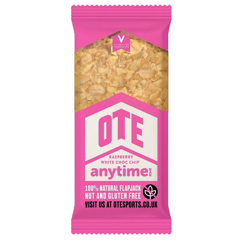 OTE Sports - Anytime Snack Bar - Raspberry/White ChocChip 62g - Pack of 4