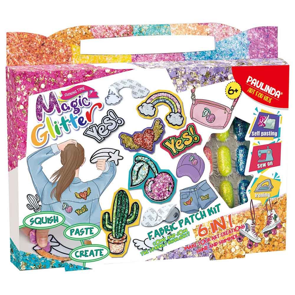 Paulinda - Fabric Patch Kit & Magic Glitter - 12Pcs