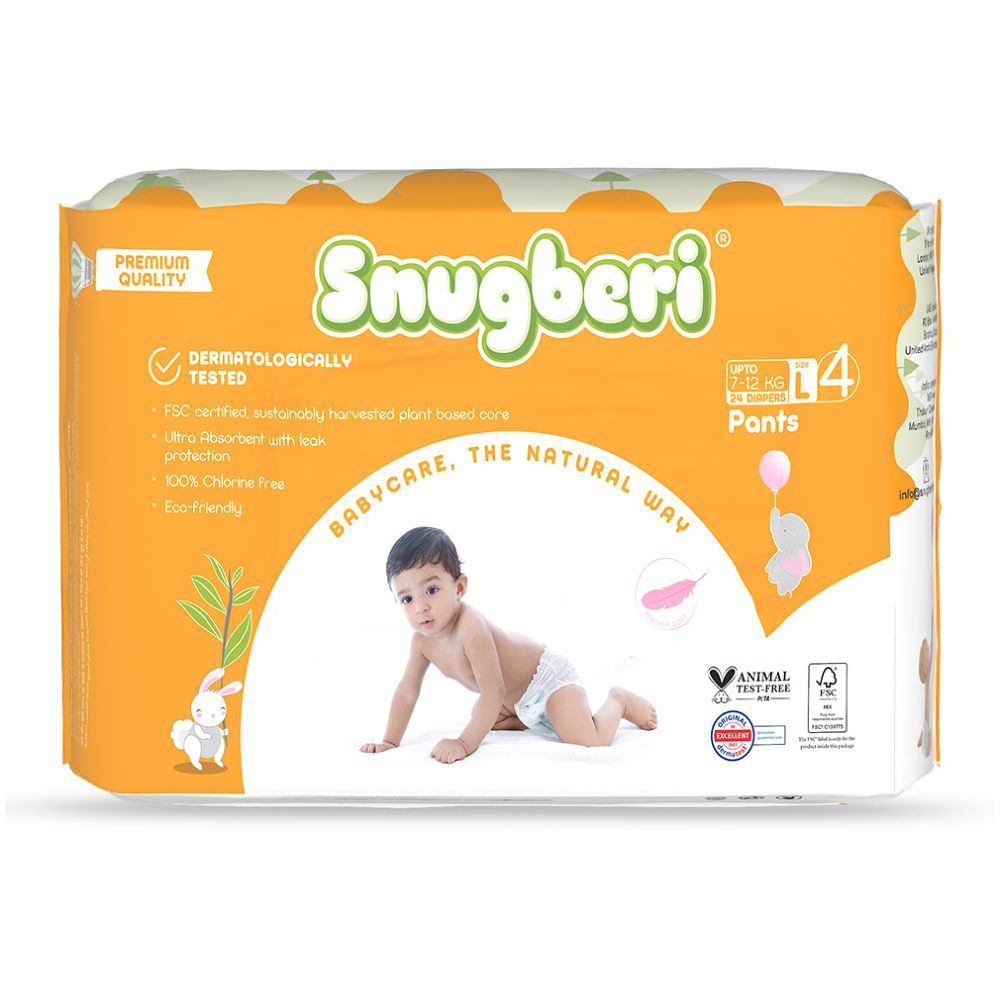 Snugberi - Premium Eco-friendly Diaper Pants Size 4 Large 7-12 kg 24pcs