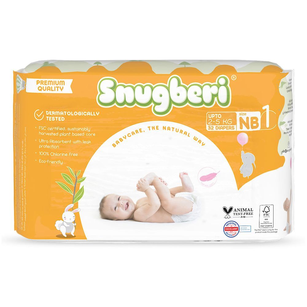 Snugberi - Diaper Size 1 New Born 2-5Kg 32pcs