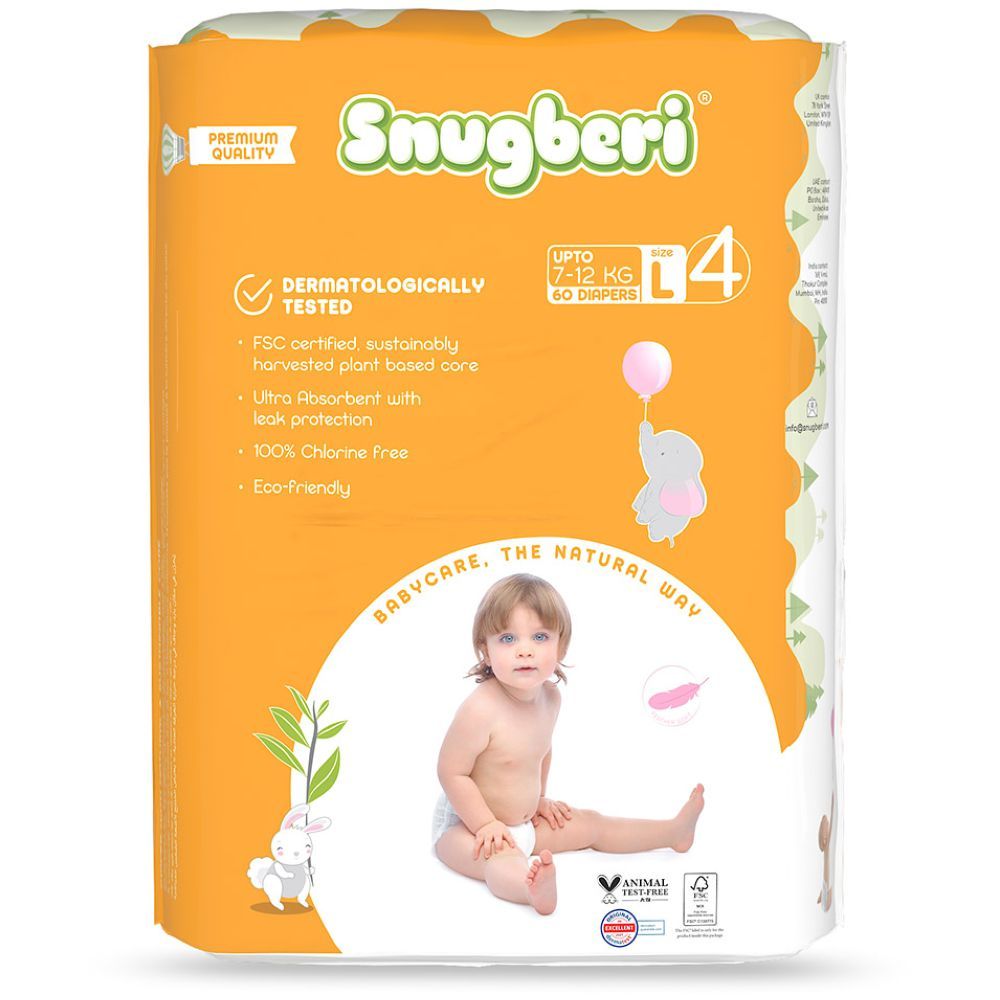 Snugberi - Diaper Size 4 Large 7-12 kg - Mega Pack 60pcs