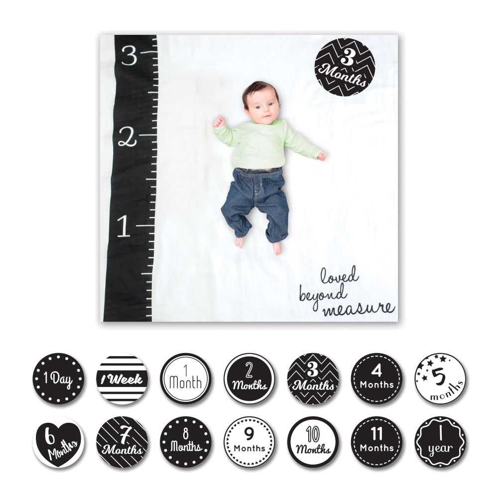 Lulujo First Year Blanket & Cards Set, Loved Beyond Measure