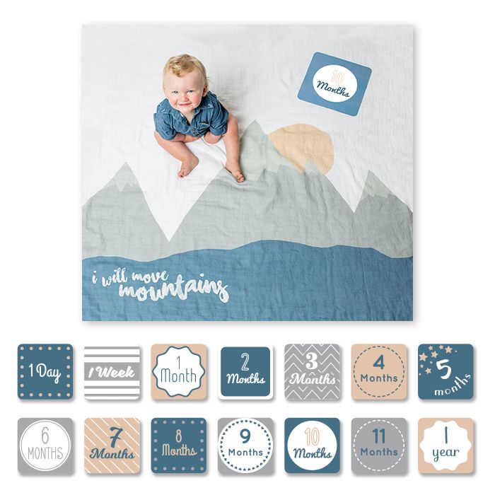 Lulujo First Year Blanket & Cards Set, I Will Move Mountains