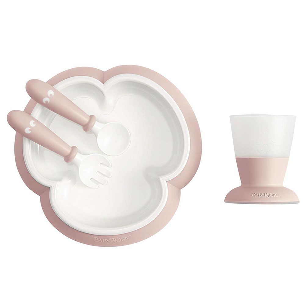 BABYBJORN - Baby Feeding Set - 4Pcs - Powder Pink