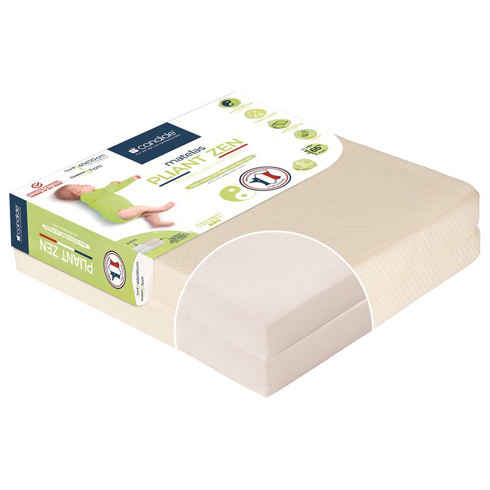 Candide - Zen Foldable Mattress w/ Removable Cover - 60 x 120 cm