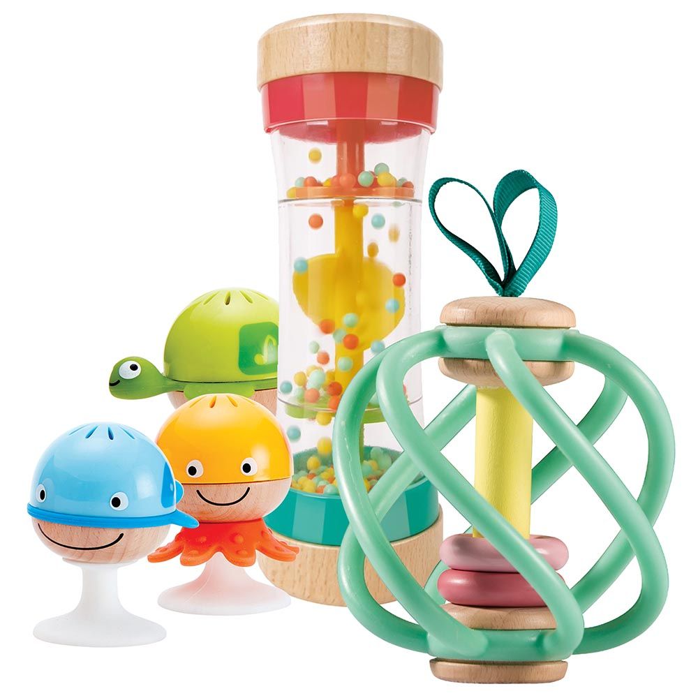 Hape - Infant Toys Travel Essentials - 5 pcs