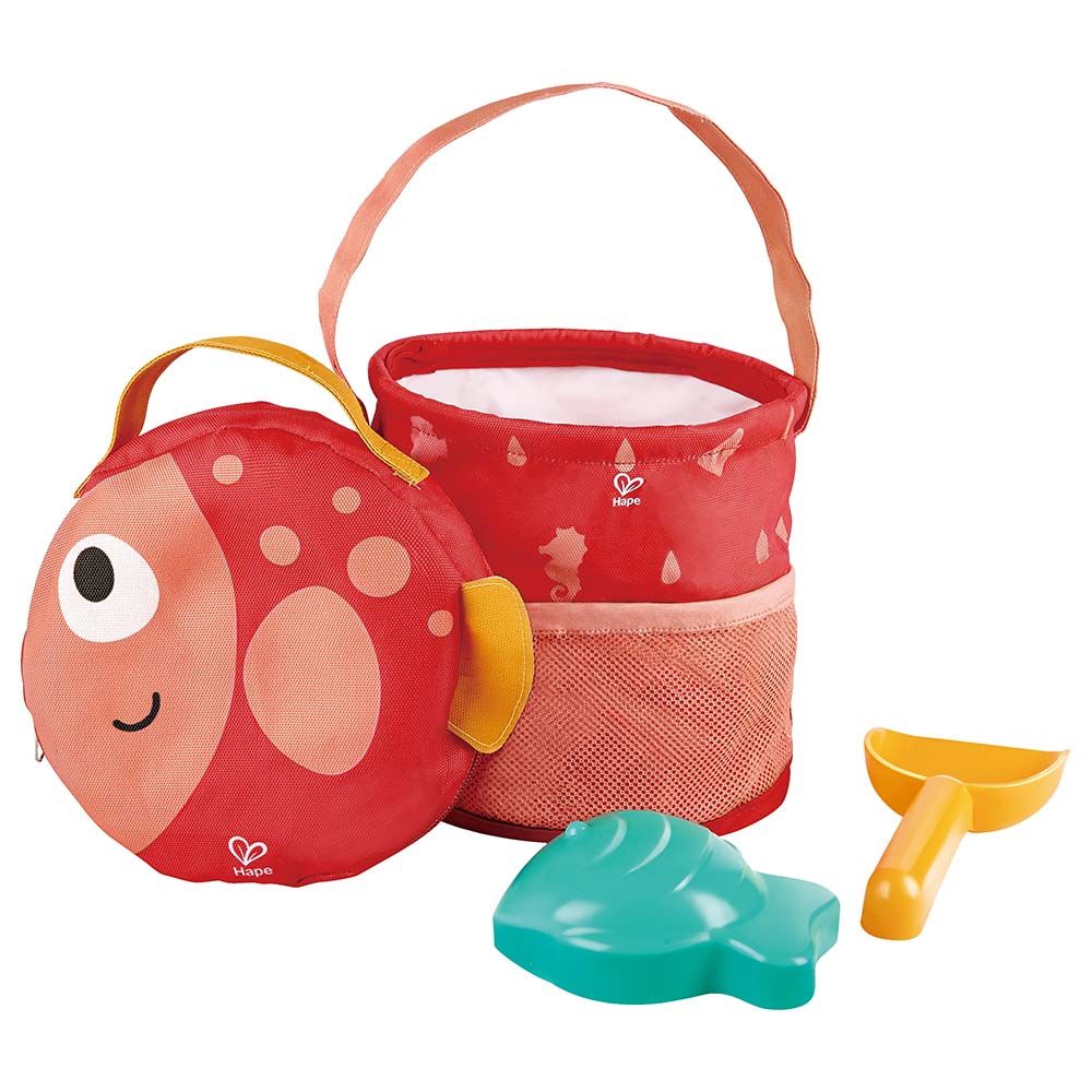 Hape - Fold and Go Sand & Beach Set with Canvas Bag - 4pcs