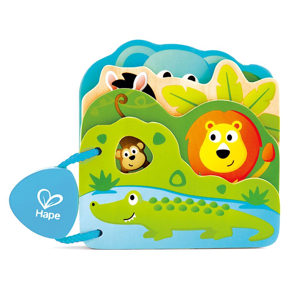 Hape - Baby's Wild Animal Book - Peek-a-boo book