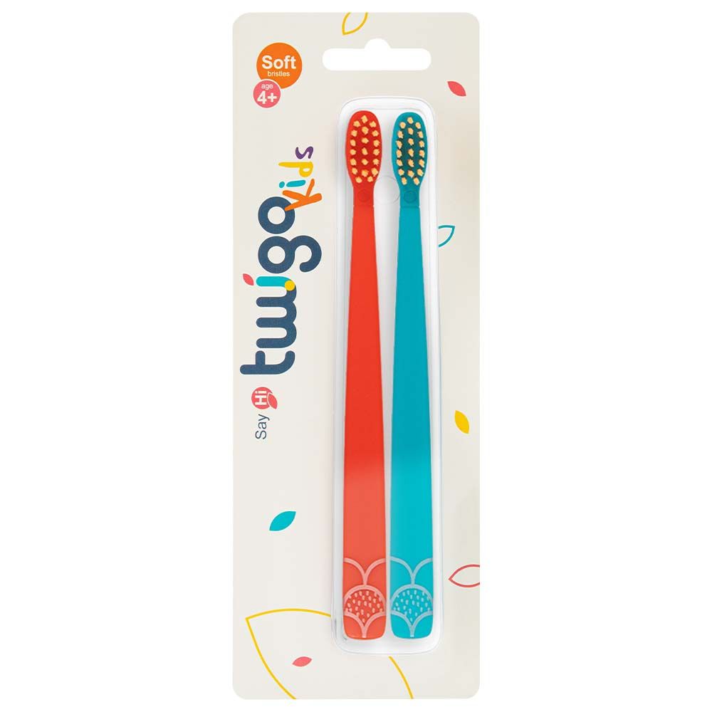 Flipper - Toothbrush Twigo Kids 2-in-1 - Orange/Blue - Pack of 2