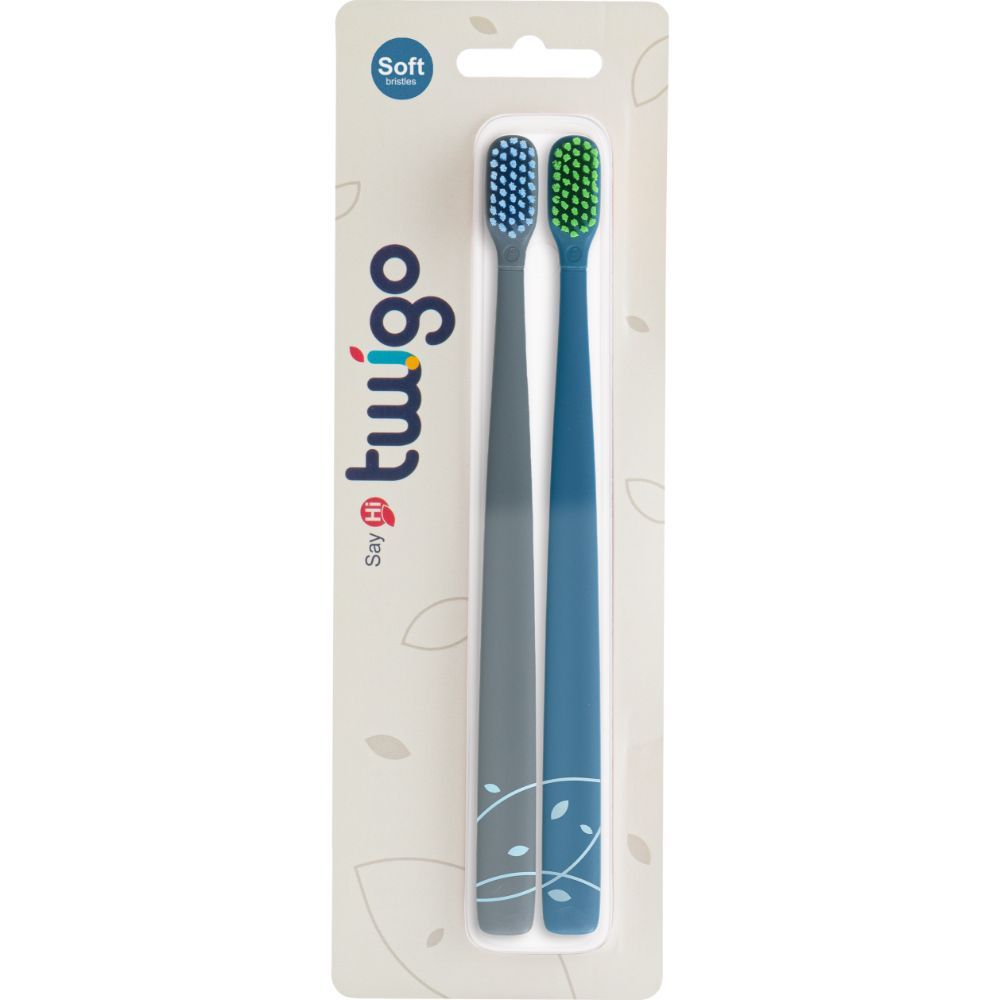 Flipper - Twigo Toothbrush - Pack of 2 - Blue & Grey