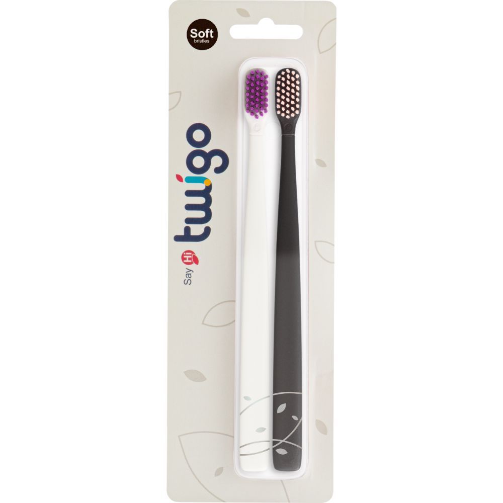 Flipper - Twigo Toothbrush - Pack of 2 - Brown & White