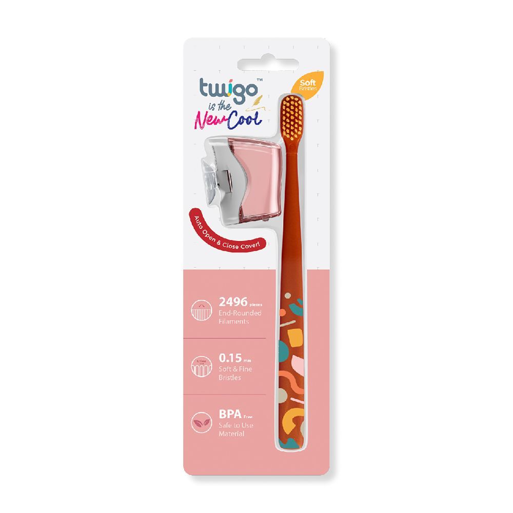 Flipper - Twigo Toothbrush W/ Cover - Flora Pink