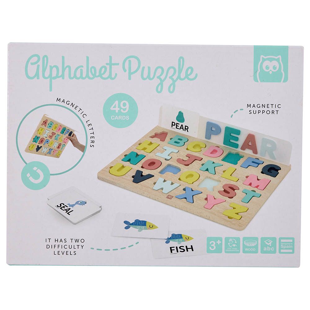 Eurekakids - Wooden Magnetic Alphabet Puzzle With Activity Cards