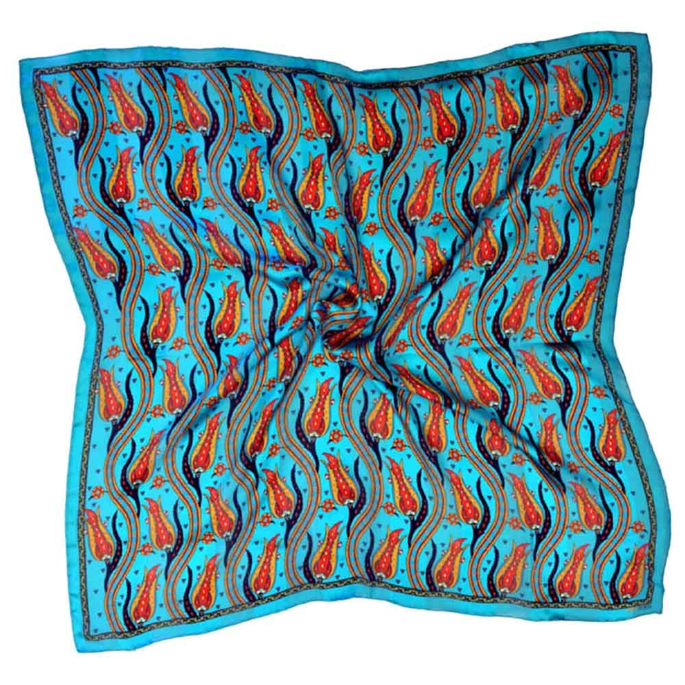 BiggDesign - Tulip Patterned Silk Scarf