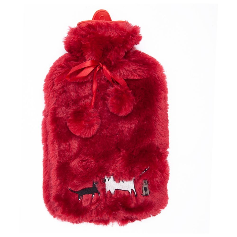 Biggdesign - Cats In Istanbul Plush Hot Water Bag Burgundy