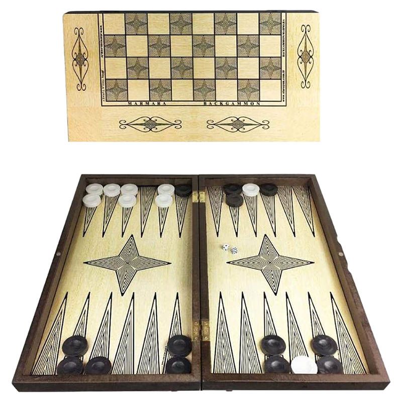 Star Games - Backgammon Board Game & Checkers Set