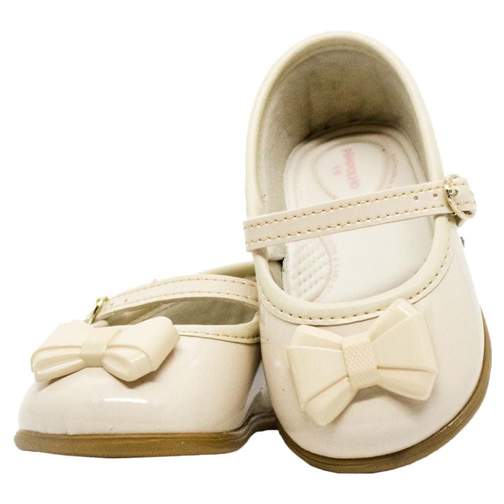 Pimpolho - Buckle Closure Bow Shoes - Beige