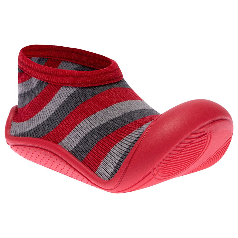 Pimpolho - Stripe Sock With Sole - Red