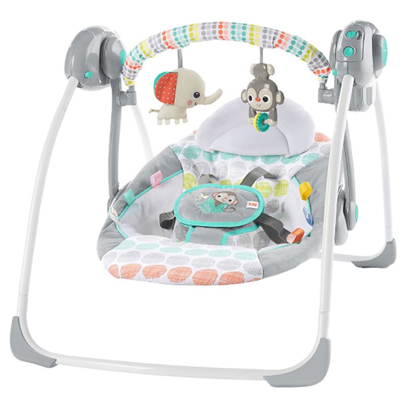 Bright Starts - Whimsical Wild Portable Swing - Grey