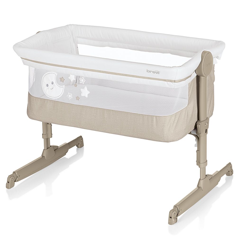 Brevi - Nanna Oh Rocking Bedside Crib - Beige Melange