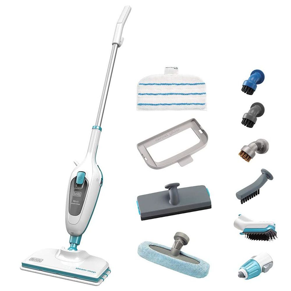 Black&Decker 10-in-1 Steam Mop Cleaner - White/Blue