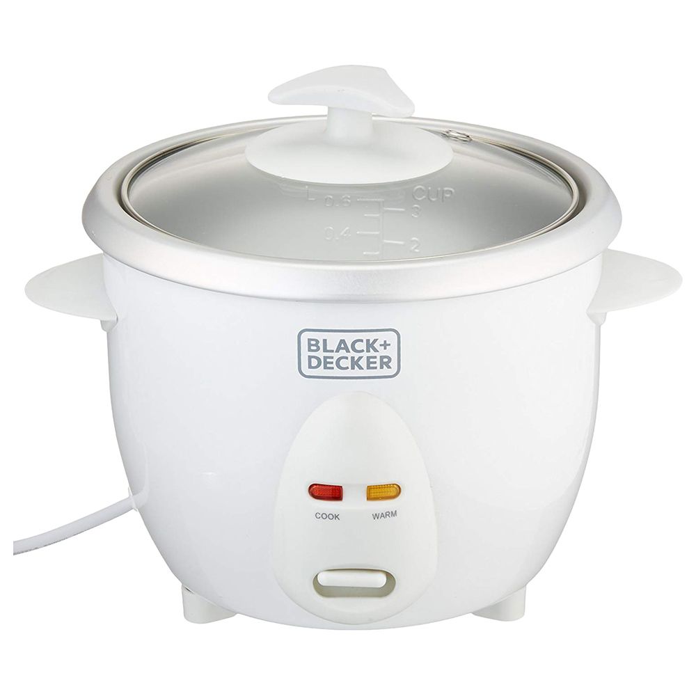 Black+Decker - 0.6 litre Automatic Rice Cooker - White