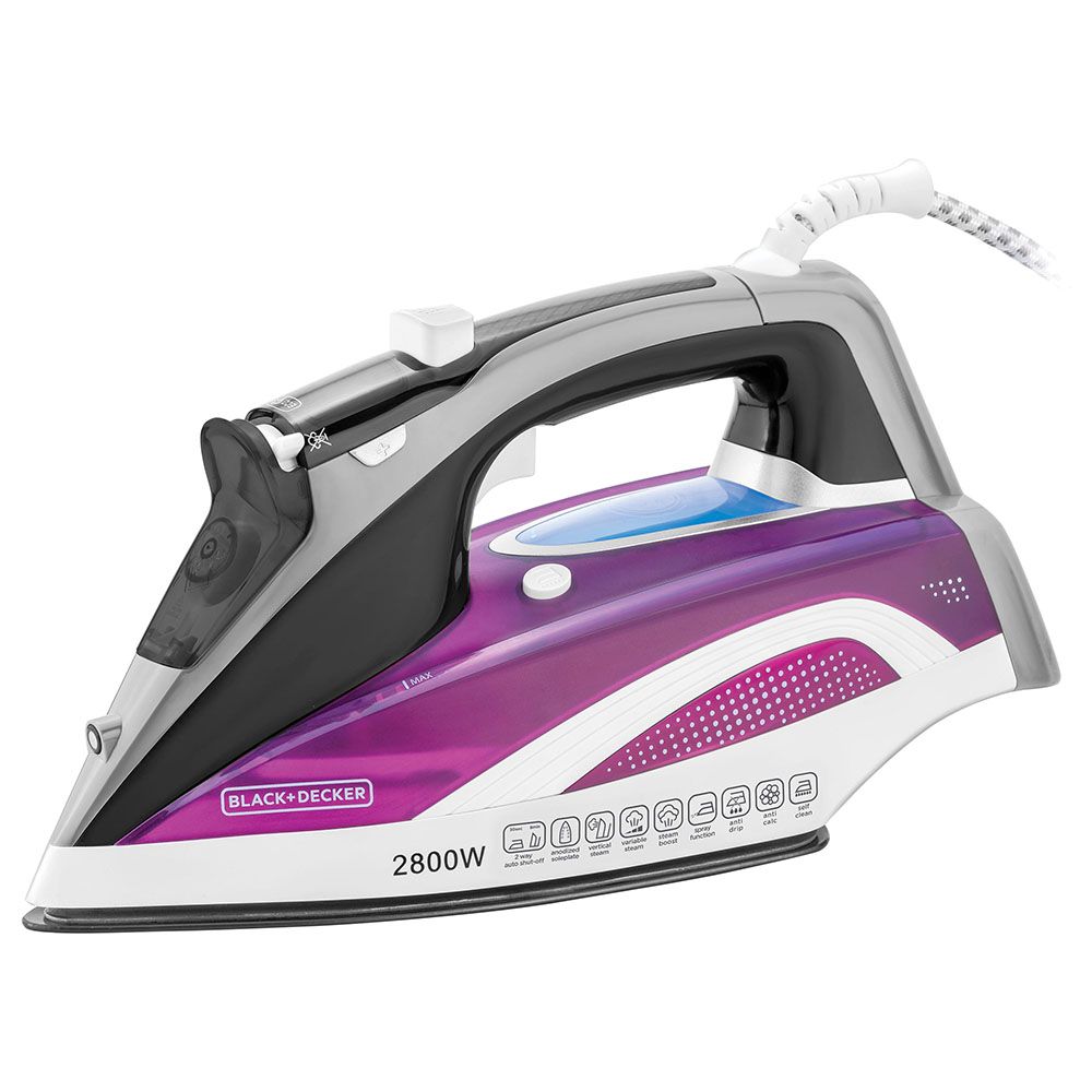 BLACK+DECKER - Digital Steam Iron with Auto Shutoff - Purple