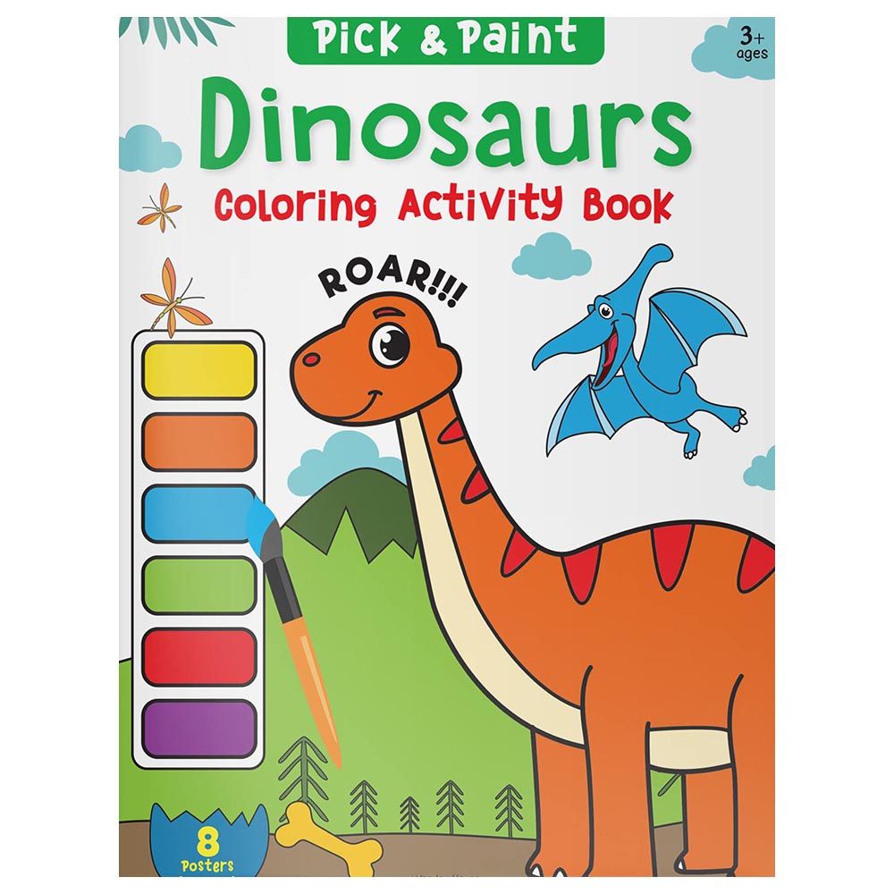  كتاب pick & paint coloring activity: dinosaurs