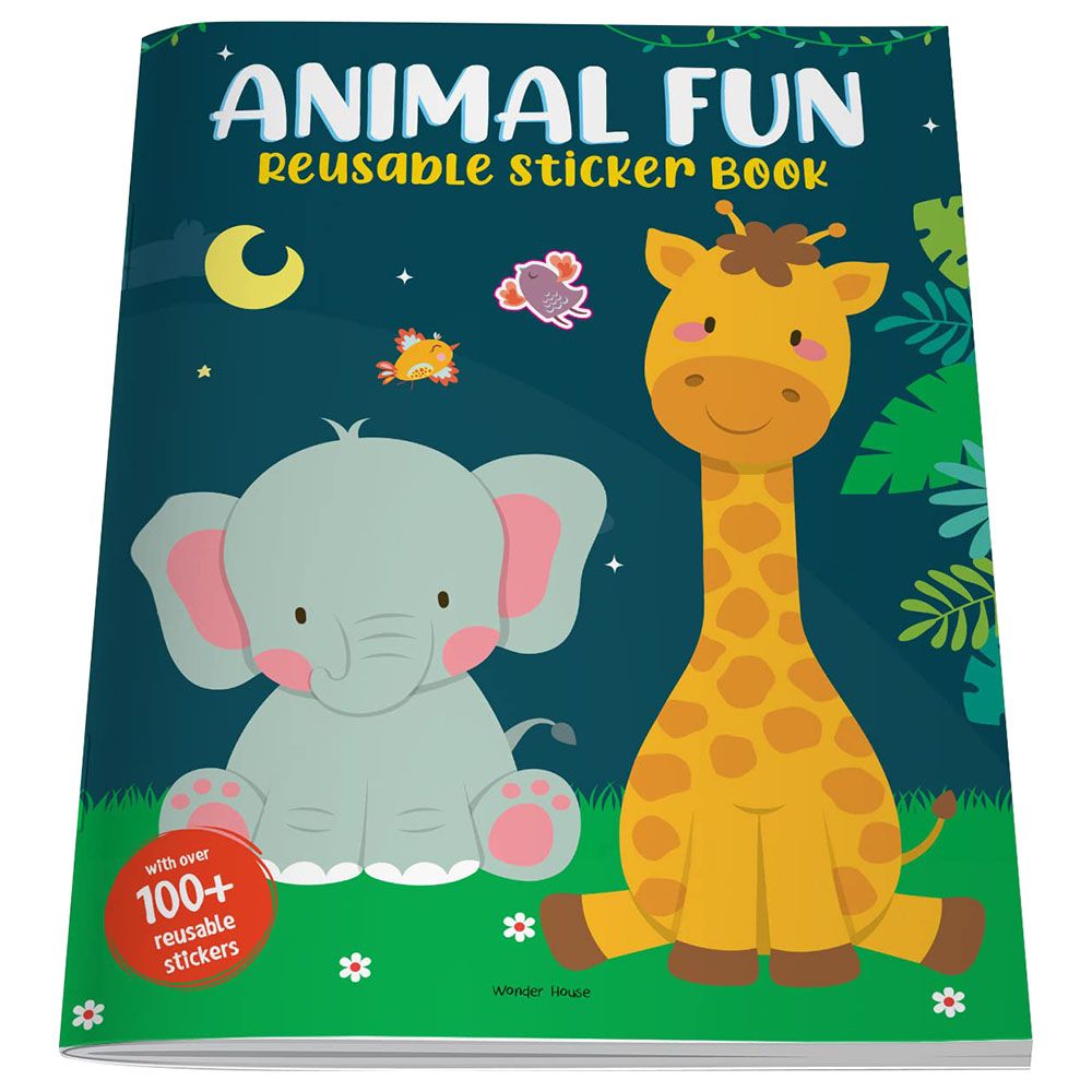 كتاب ملصقات Animal Fun قابلة لإعادة الاستخدام