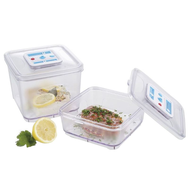 Solis - 2x Square Vacuum Containers - Clear