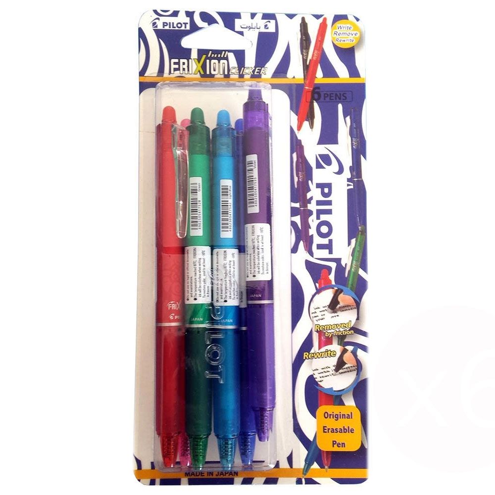 Pilot - Frixion Clicker Erasable Pen Mix Color 0.7- 6pc