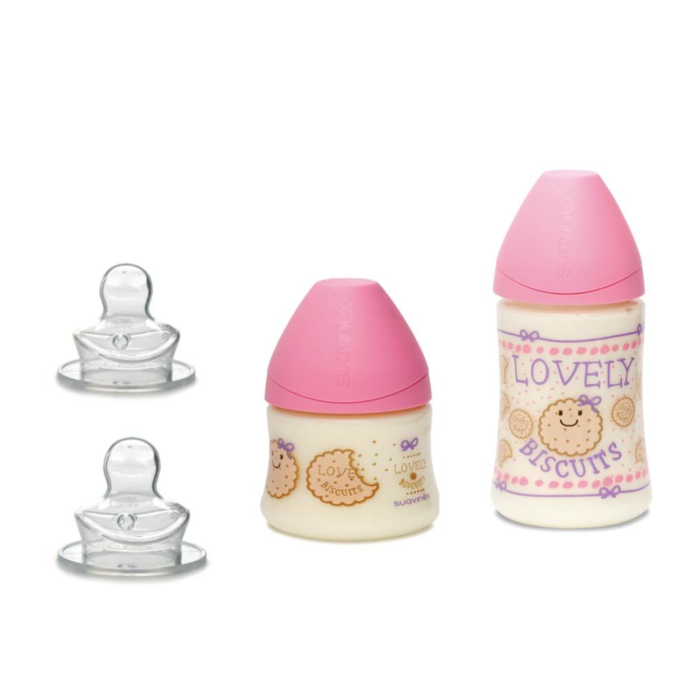 Suavinex - Biscuit Feeding Bottle W/ Teat - Pink