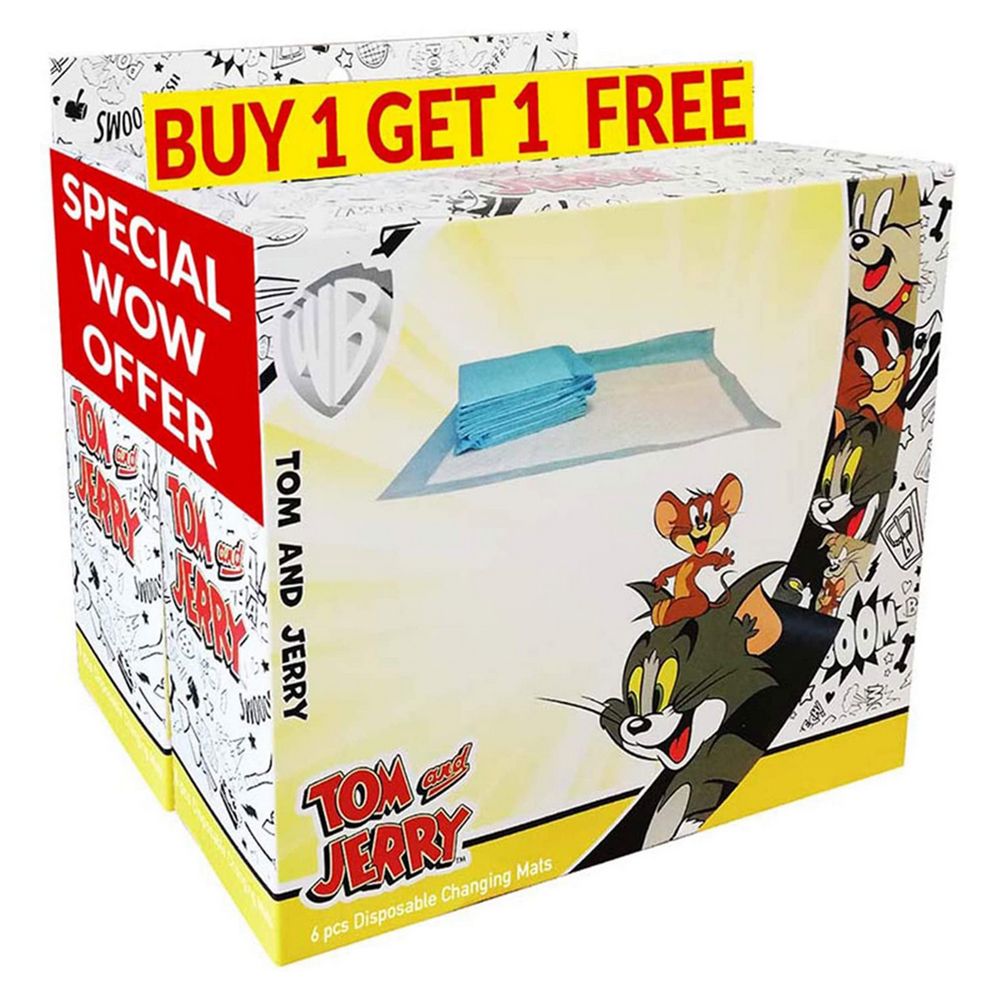 Tom & Jerry - Disposable Changing Mats Box of 6pcs. - Buy Get 1 Free