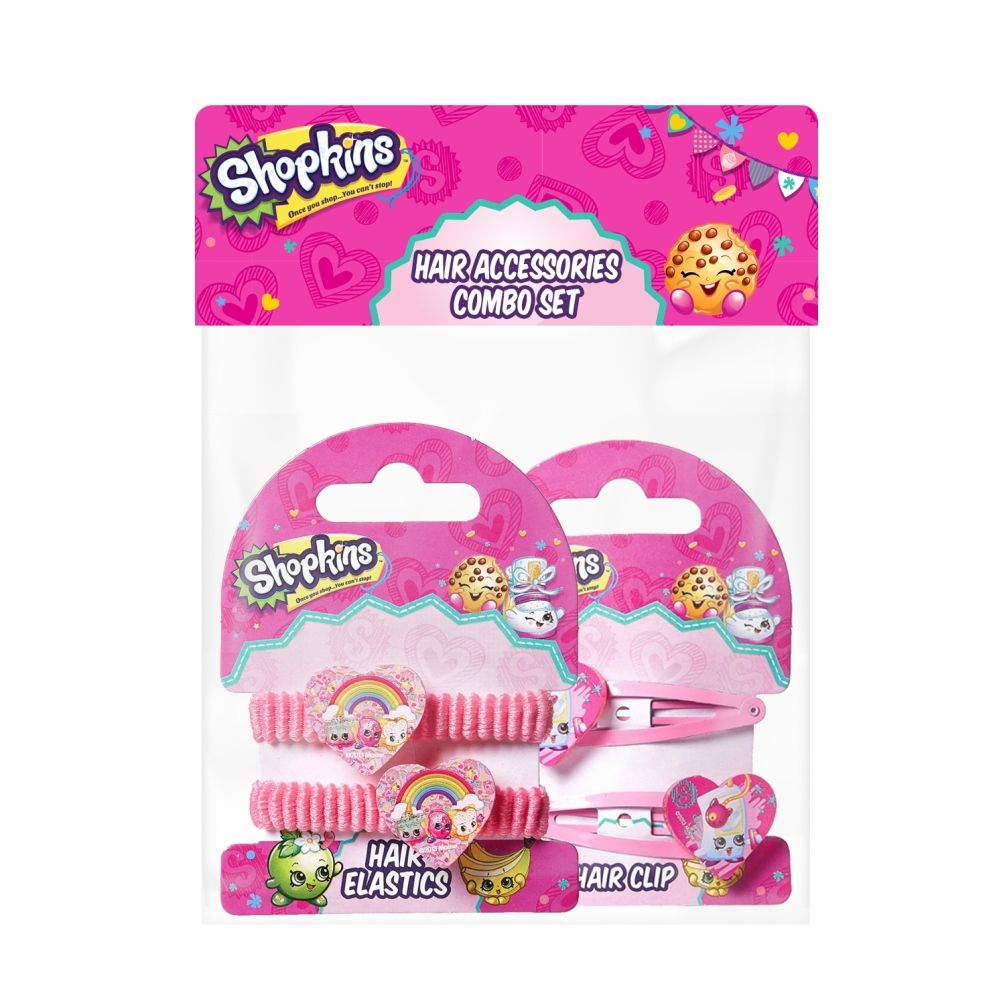 Shopkins - Hair Clip Pink & Pony Band Pink Combo