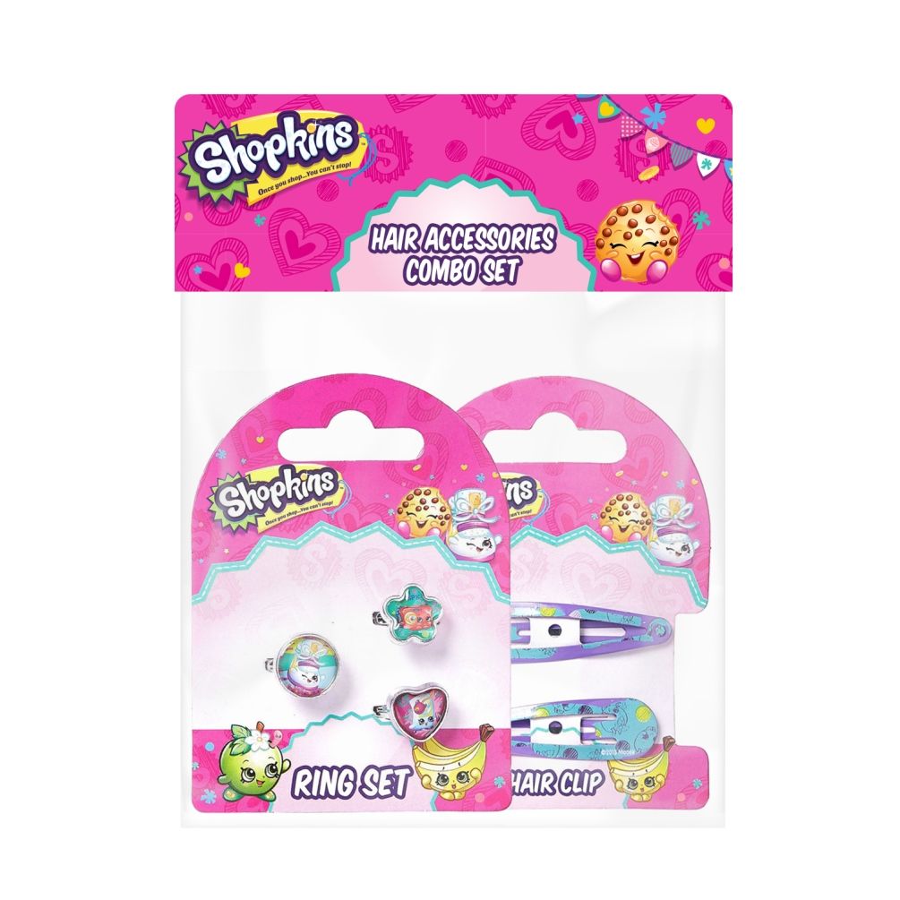 Shopkins - Hair Clip Green  & Ring Multi-Color Combo